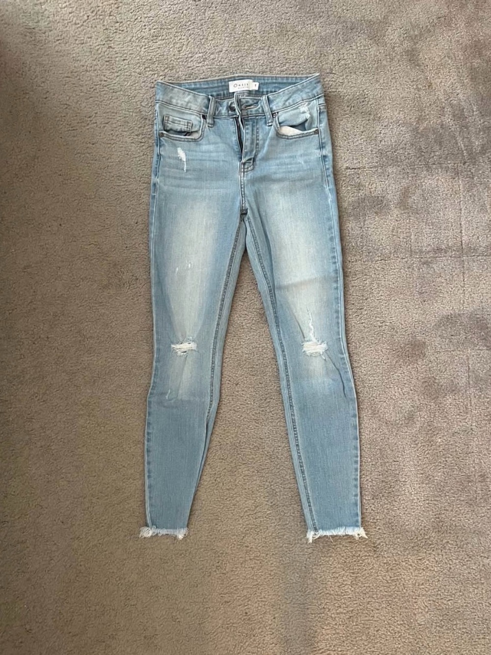 Light Wash Distressed Skinny Jeans